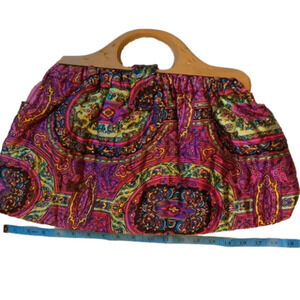 Wooden Handled Purse. Vintage.